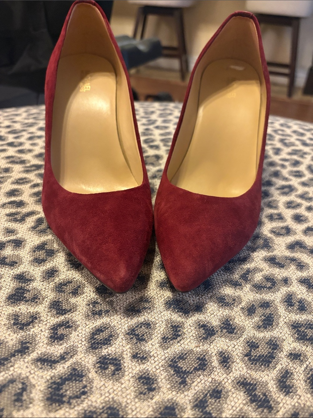Michael Kors Women's Pointed Suede Pumps in Burgundy